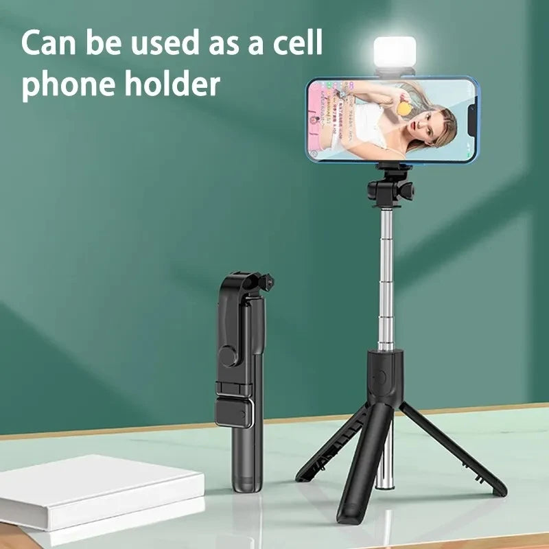 FGCLSY Bluetooth Selfie Stick with Fill Light & Remote - Extendable Tripod for iPhone, Samsung, Xiaomi | Wireless Phone Holder