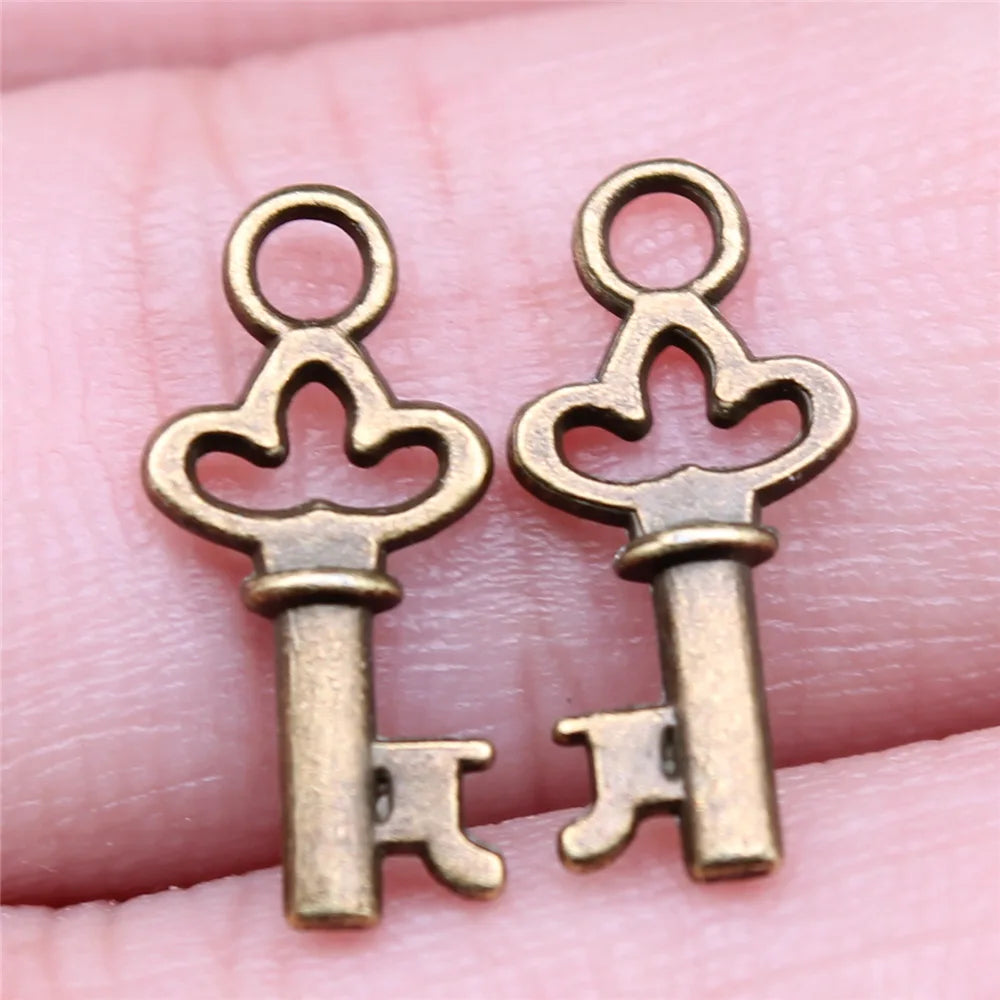 40pcs Irelia Vintage Zinc Alloy Key Charms - Cute Small Metal Pendants for DIY Jewelry Making and Crafts