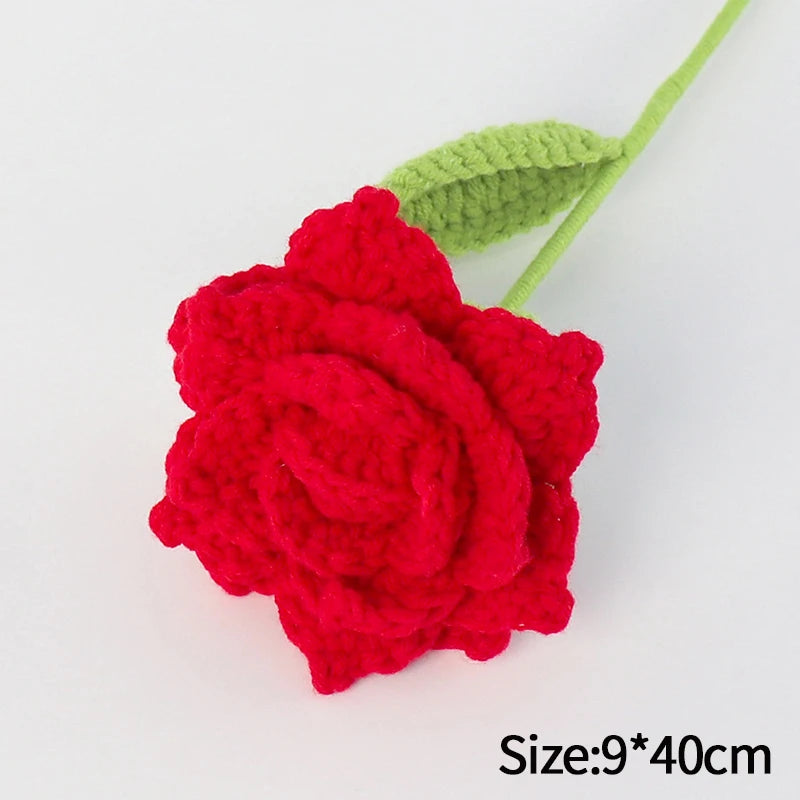 Handcrafted Crochet Tulip Flower - Artificial Woven Tulip for Home Decoration, Weddings & Mother's Day Gifts