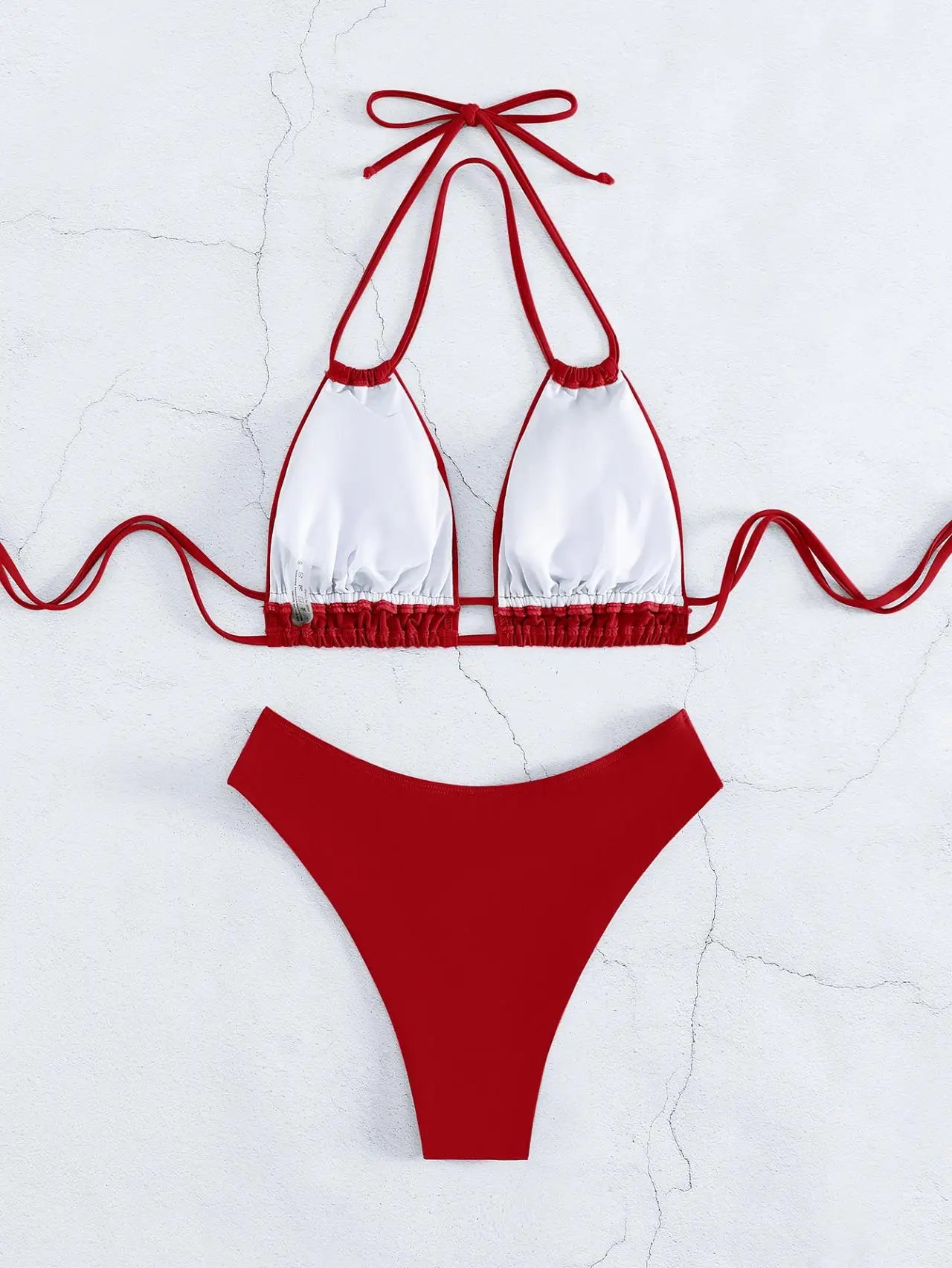 Nylon Solid Bikini Swimwear Sexy Fashion High Waist Two-Piece Swimsuit 2025 New Style