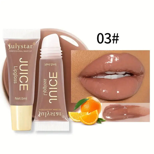 Julystar Crystal Clear Jelly Lip Oil - Moisturizing Glass Lip Gloss with Fruit Scent & Hydrating Formula