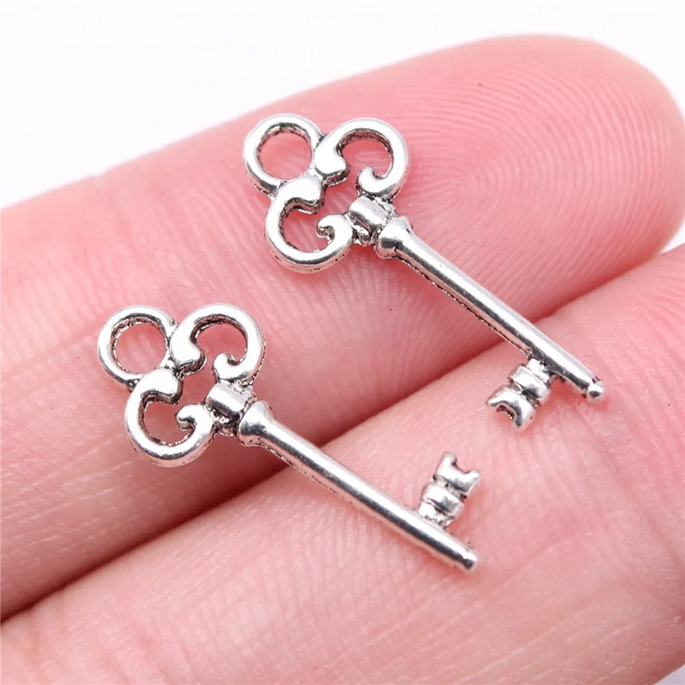 40pcs Irelia Vintage Zinc Alloy Key Charms - Cute Small Metal Pendants for DIY Jewelry Making and Crafts