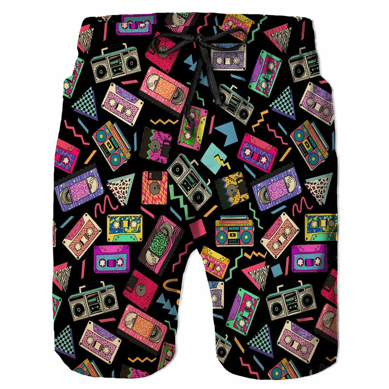 Vibrant Graffiti Beach Shorts for Men - Summer Collection