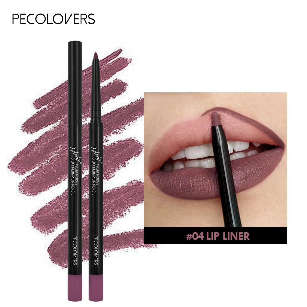Waterproof Matte Lip Liner Pencil - Long-Lasting Non-Stick Moisturizing Lip Contour in 12 Colors
