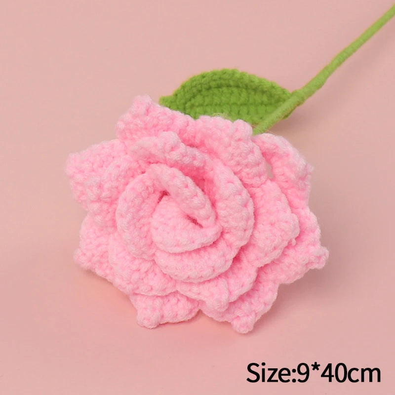 Handcrafted Crochet Tulip Flower - Artificial Woven Tulip for Home Decoration, Weddings & Mother's Day Gifts
