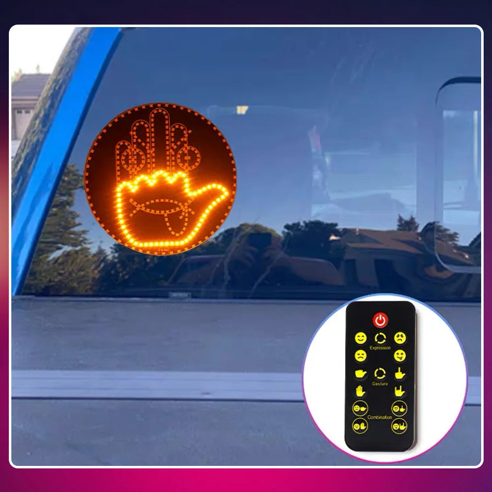 LED Emoji Car Window Light | Fun Birthday & Graduation Gift with Remote Control
