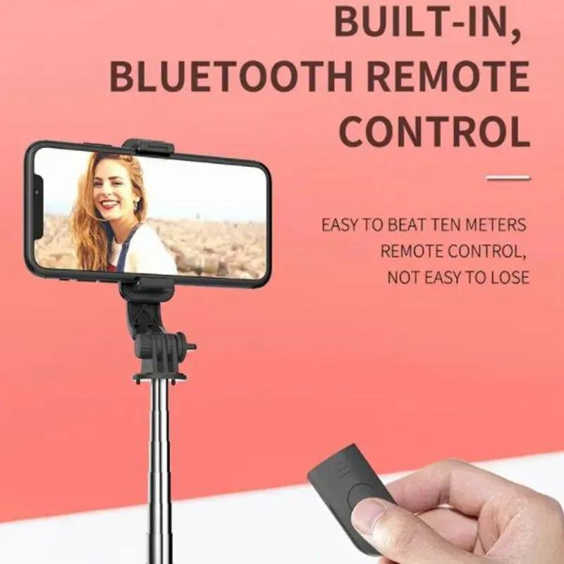 FGCLSY Bluetooth Selfie Stick with Fill Light & Remote - Extendable Tripod for iPhone, Samsung, Xiaomi | Wireless Phone Holder