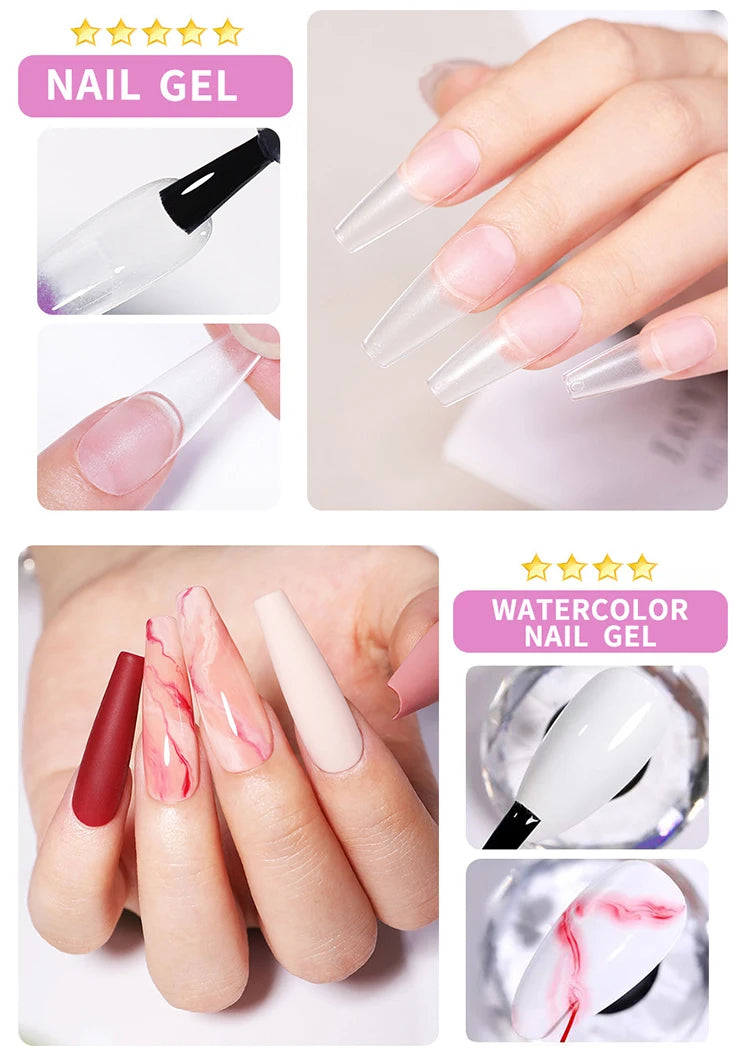 BORN PRETTY 6 in 1 Nail Glue Gel - Extra Strong Adhesive for Press On Nails & Extensions