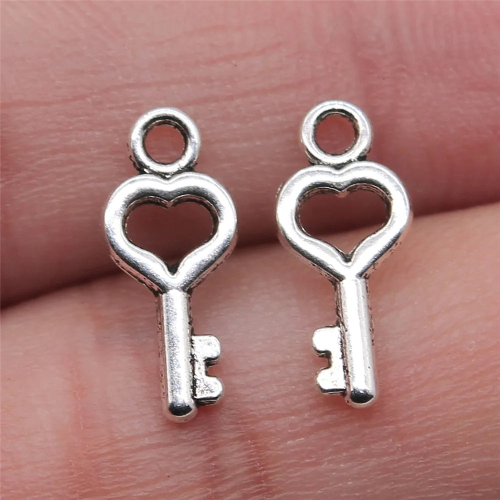40pcs Irelia Vintage Zinc Alloy Key Charms - Cute Small Metal Pendants for DIY Jewelry Making and Crafts