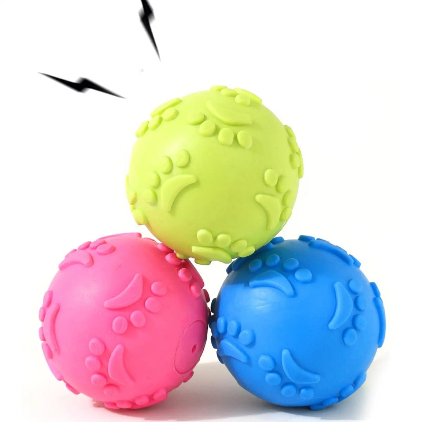 Indestructible Squeaky Dog Ball Toy - Latex Material