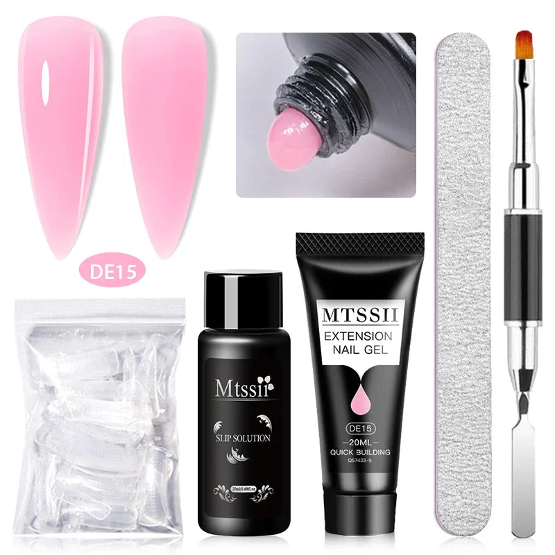 20ml Extension Nail Gel Kit - Quick Building UV/LED Gel Polish Set for Nail Art