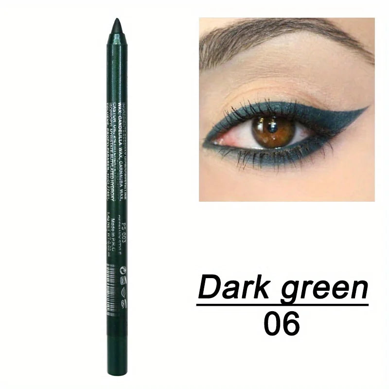 Smudge-Proof Waterproof Eyeliner Pencil - High-Shine, Long-Lasting Eye Makeup in Black & Multicolor Options