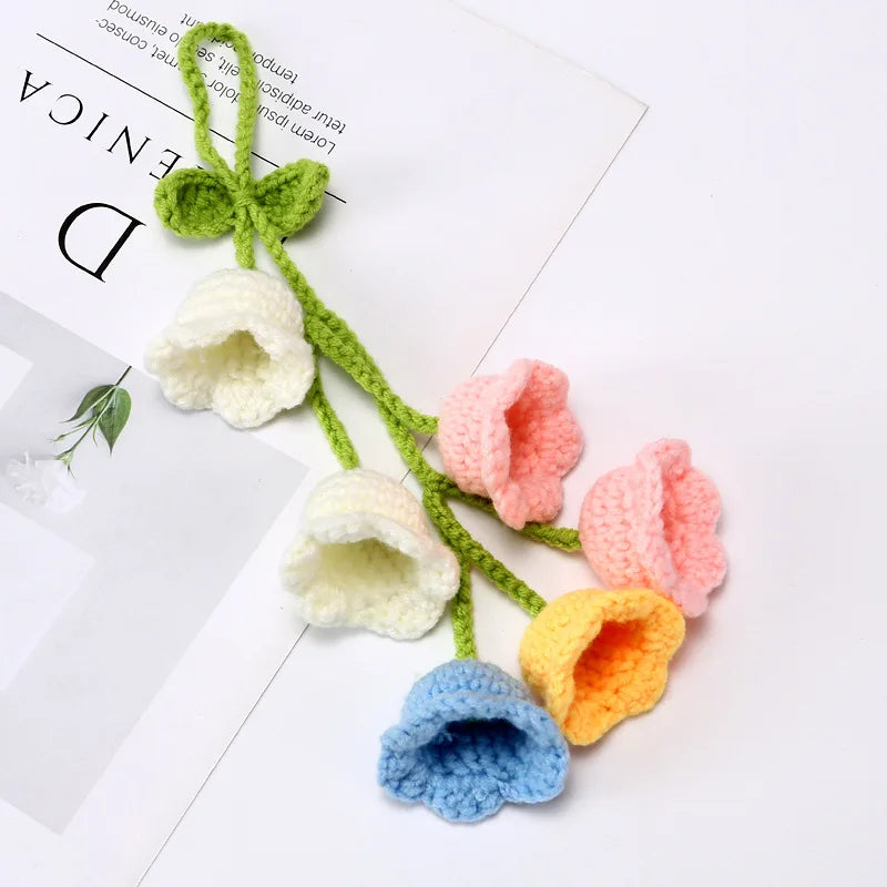 Illuminated Crochet Bell Orchid | Handmade Potted Flower Decoration