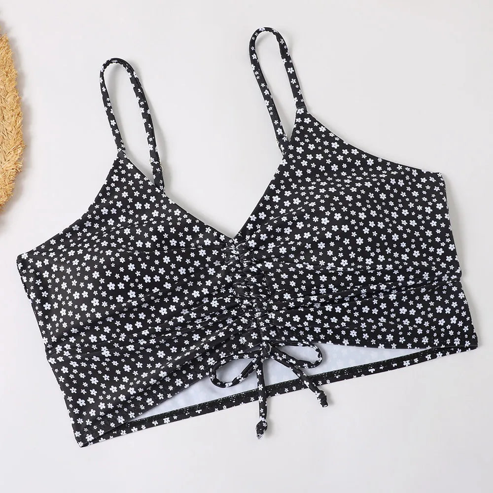 High Waist Bikini Swimsuit Women 2023 Push Up Bikini Floral Print Two-Piece Swimwear Set