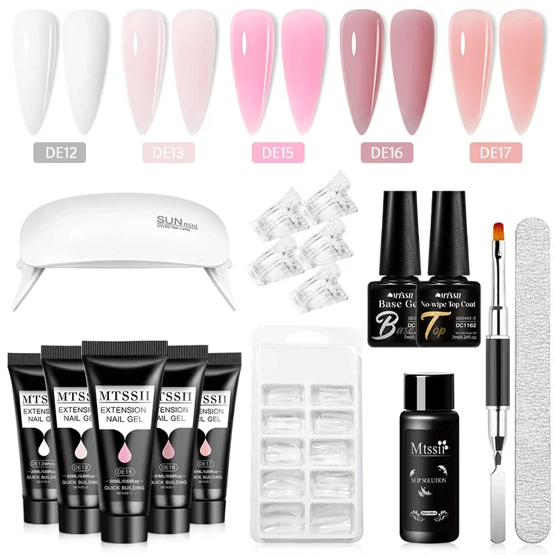 20ml Extension Nail Gel Kit - Quick Building UV/LED Gel Polish Set for Nail Art