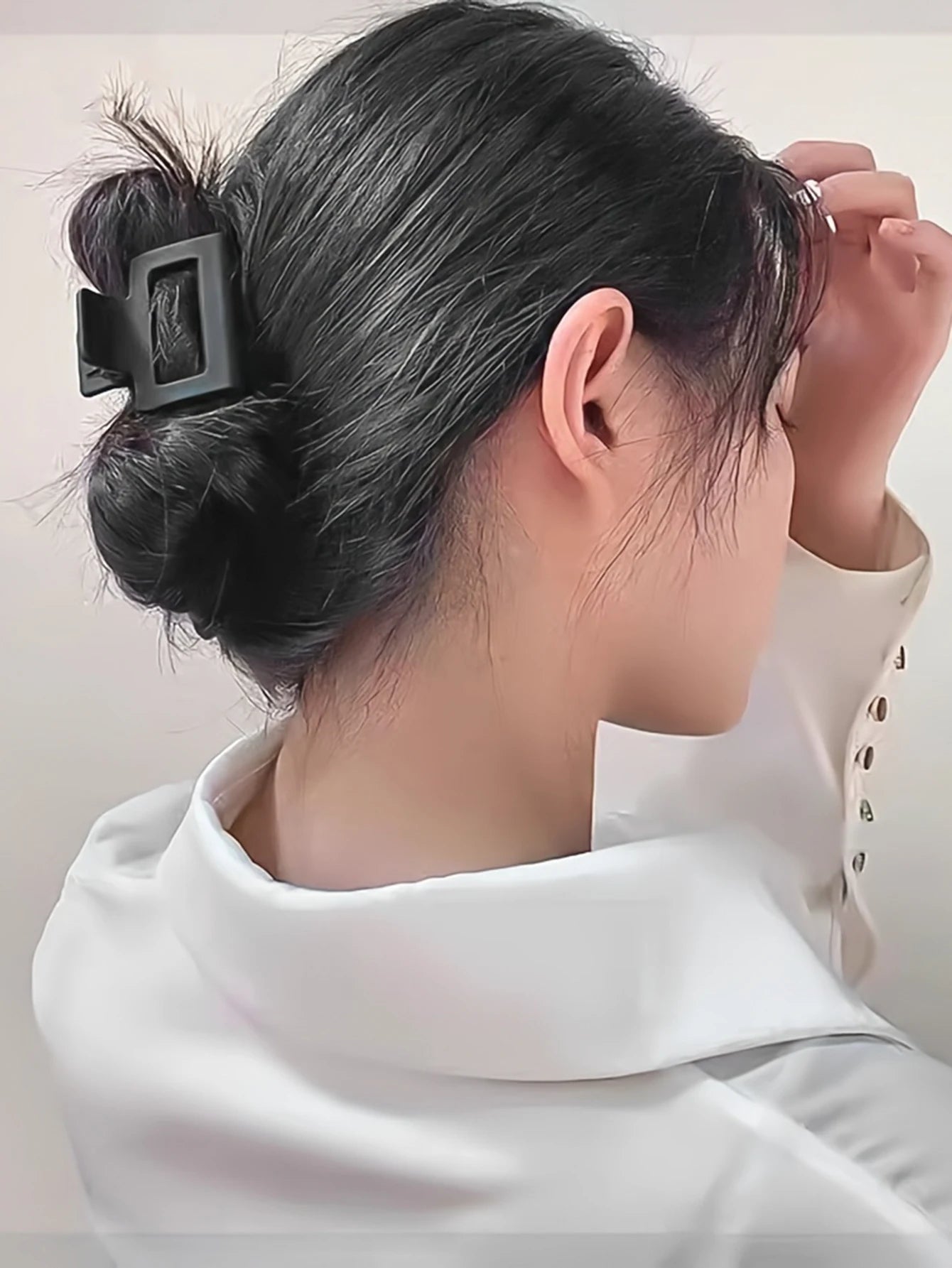 5-Piece Small Flower Hair Claw Clips Set - Matte Rectangle Jaw Clips & Semicircle Barrettes for Thin Hair