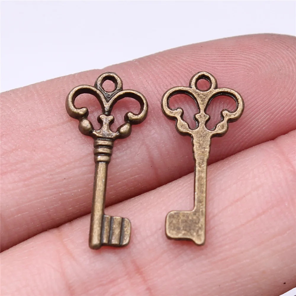 40pcs Irelia Vintage Zinc Alloy Key Charms - Cute Small Metal Pendants for DIY Jewelry Making and Crafts