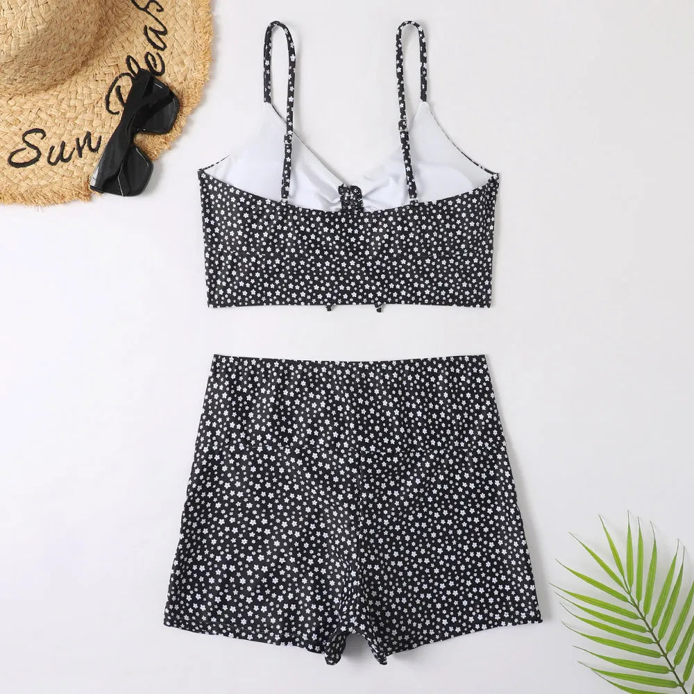 High Waist Bikini Swimsuit Women 2023 Push Up Bikini Floral Print Two-Piece Swimwear Set