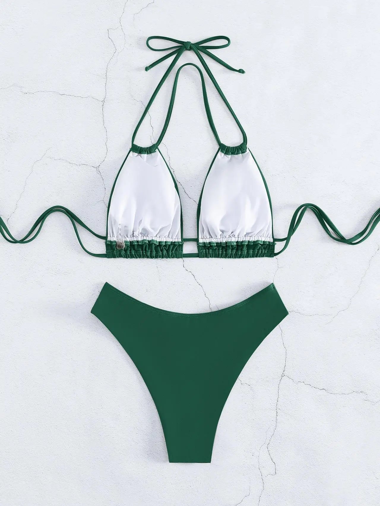 Nylon Solid Bikini Swimwear Sexy Fashion High Waist Two-Piece Swimsuit 2025 New Style