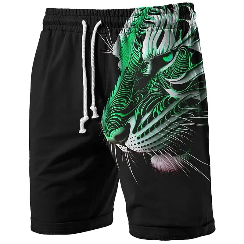 Men's Tiger Long Surf Shorts - Fashion Streetwear Swim Trunks