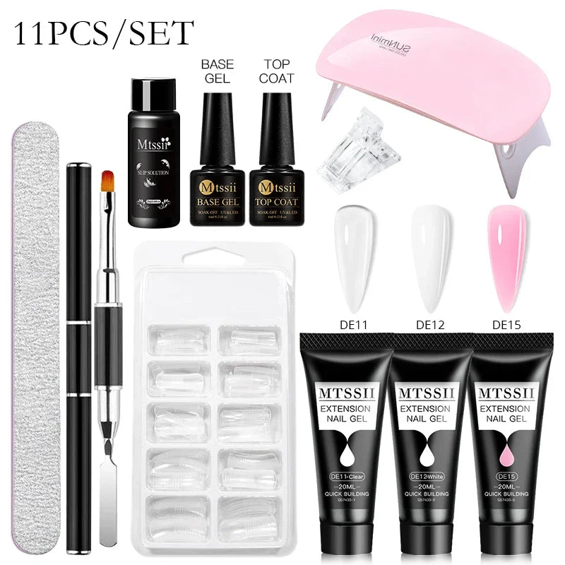 20ml Extension Nail Gel Kit - Quick Building UV/LED Gel Polish Set for Nail Art