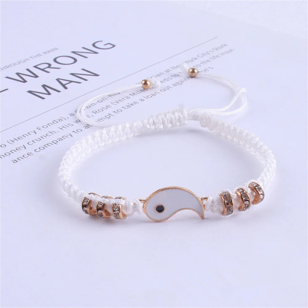 2022 New Best Friend Bracelets - Matching Yin Yang Adjustable Cord Bracelet Set for BFF, Couples & Relationships