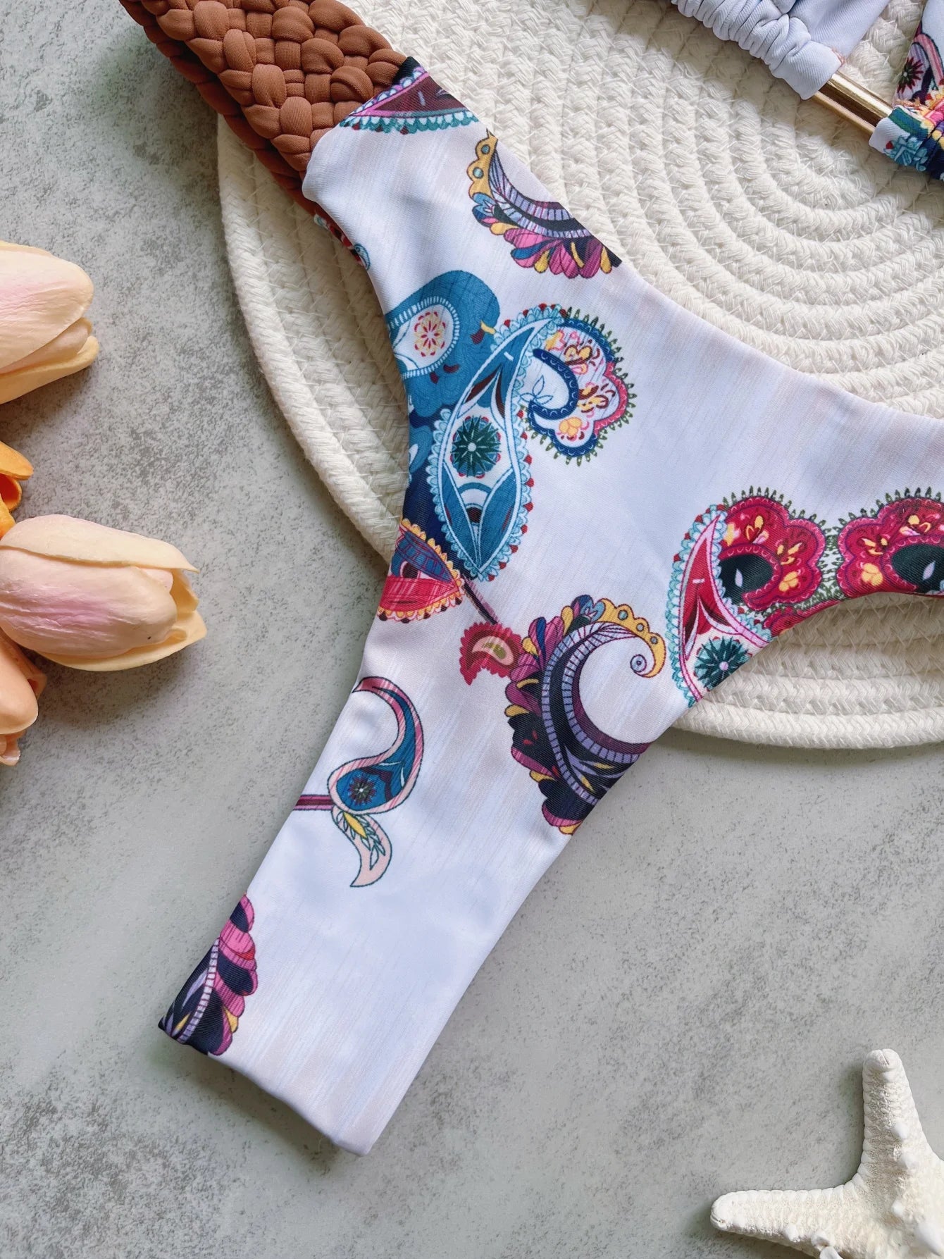 Print Halter Mini High Cut Bikini Women Two-Piece Swimwear Set