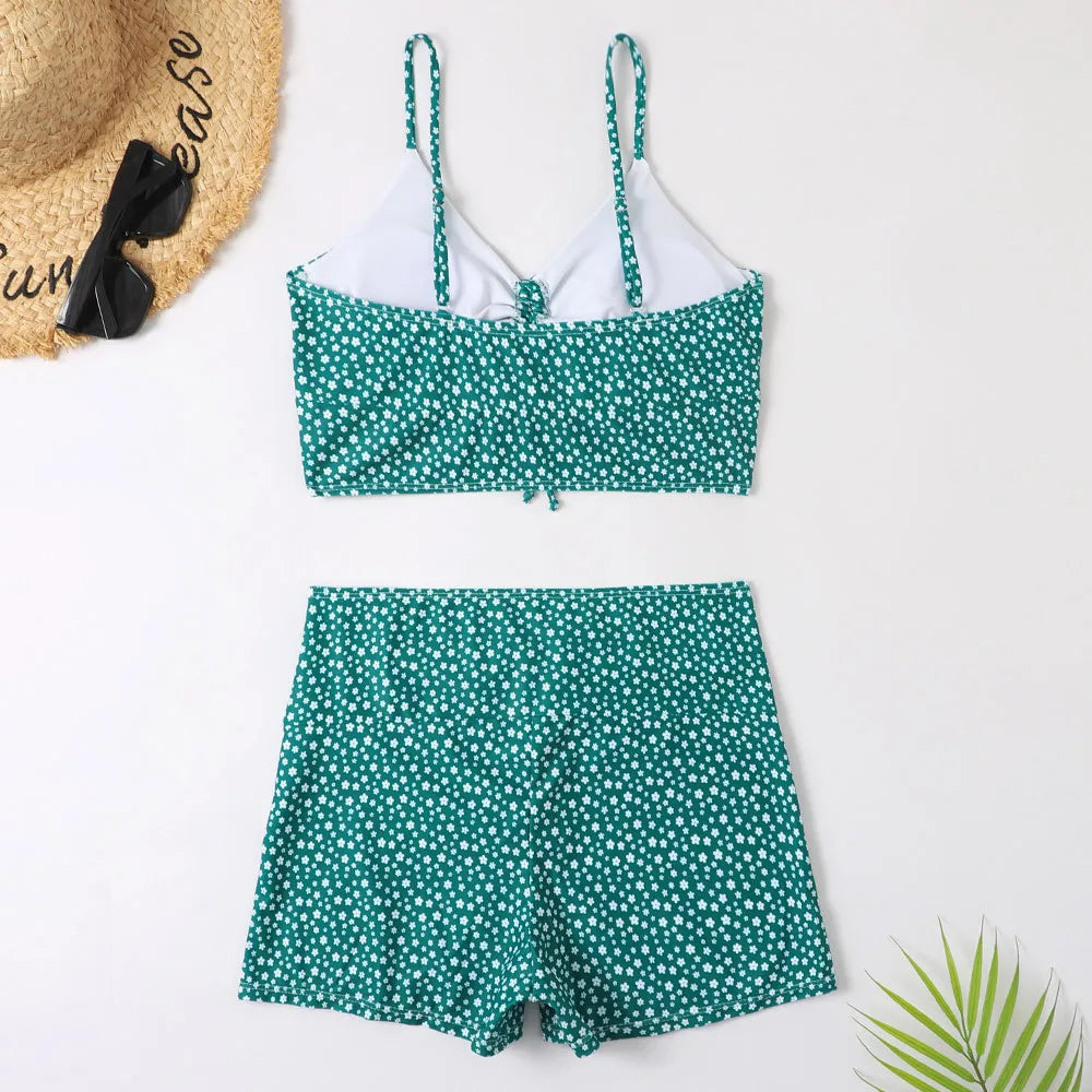High Waist Bikini Swimsuit Women 2023 Push Up Bikini Floral Print Two-Piece Swimwear Set