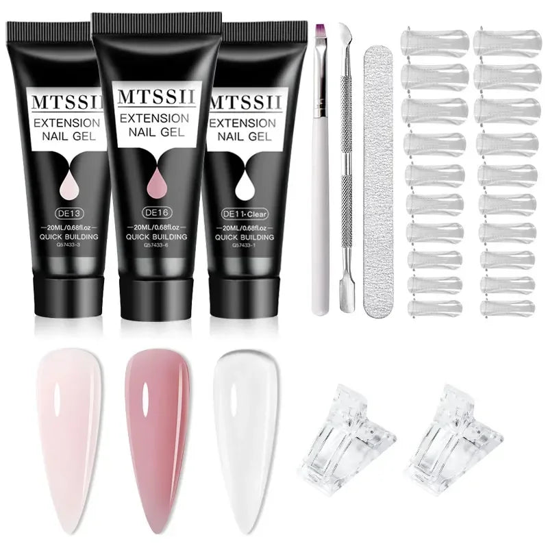 20ml Extension Nail Gel Kit - Quick Building UV/LED Gel Polish Set for Nail Art