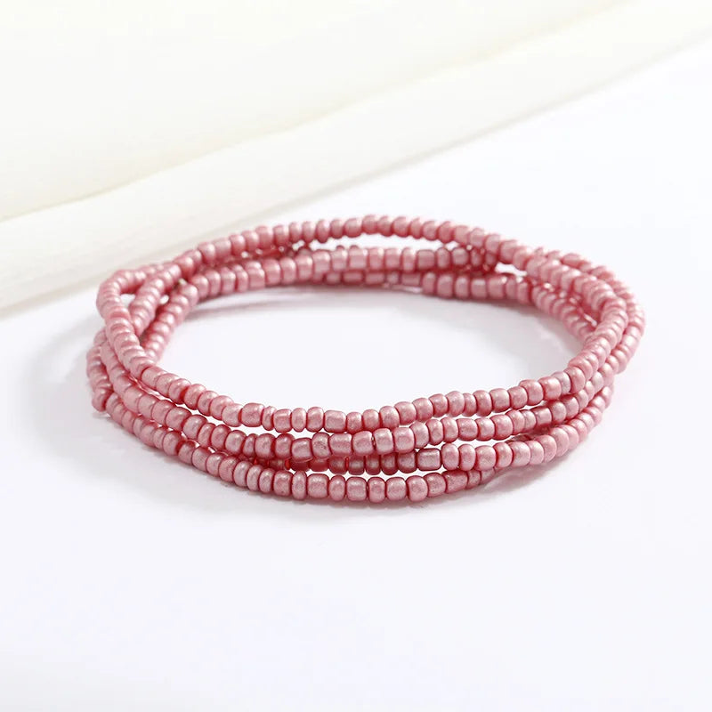 Women's Hand Beaded Glass Body Chain - Elastic Waist Belly Chain Jewelry