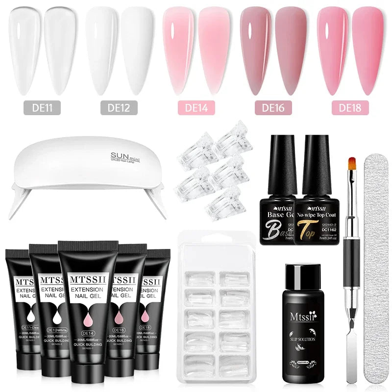 20ml Extension Nail Gel Kit - Quick Building UV/LED Gel Polish Set for Nail Art