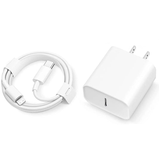 20W Fast Charger for iPhone 14/13/12/11 Pro Max - USB-C PD Fast Charging Cable & Adapter Set