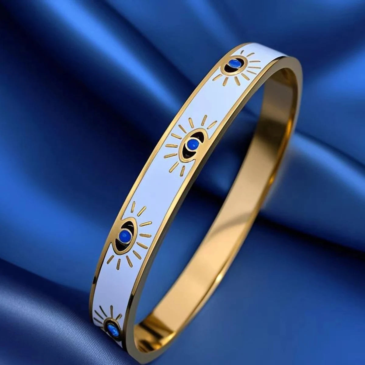 Trendy 316L Stainless Steel Evil Eye Bracelet - Waterproof Protection Jewelry!