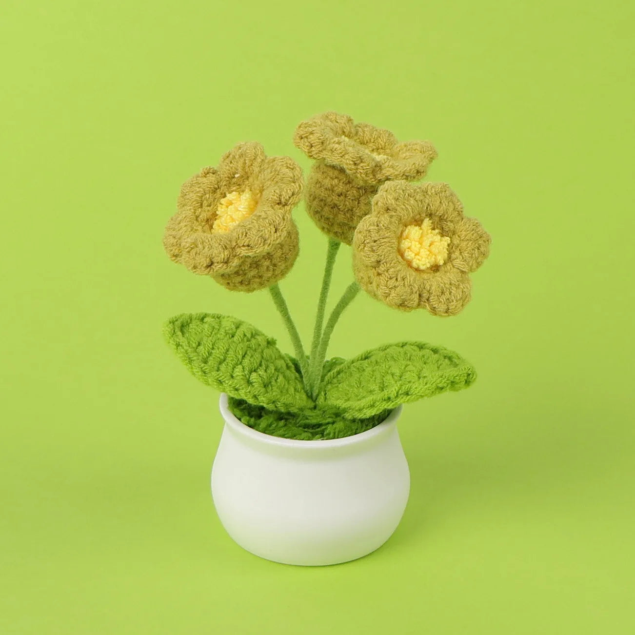 Illuminated Crochet Bell Orchid | Handmade Potted Flower Decoration
