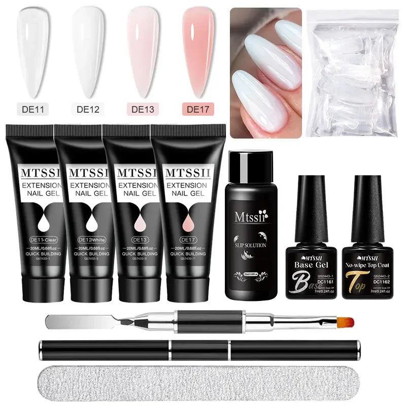 20ml Extension Nail Gel Kit - Quick Building UV/LED Gel Polish Set for Nail Art