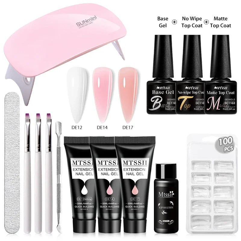 20ml Extension Nail Gel Kit - Quick Building UV/LED Gel Polish Set for Nail Art