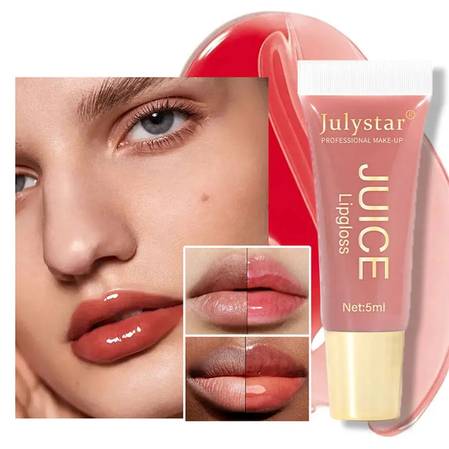 Julystar Crystal Clear Jelly Lip Oil - Moisturizing Glass Lip Gloss with Fruit Scent & Hydrating Formula