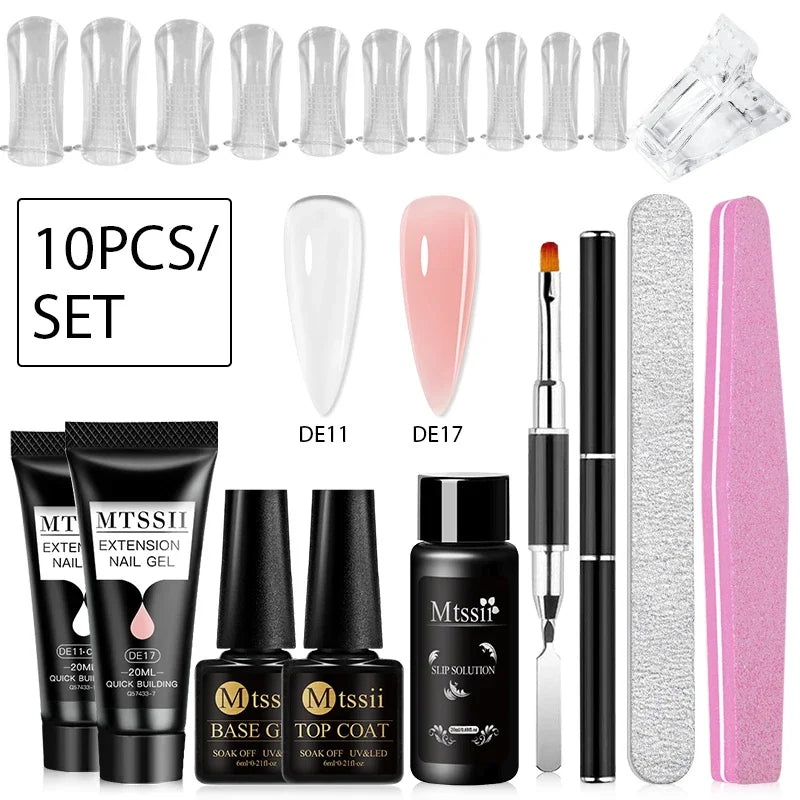 20ml Extension Nail Gel Kit - Quick Building UV/LED Gel Polish Set for Nail Art
