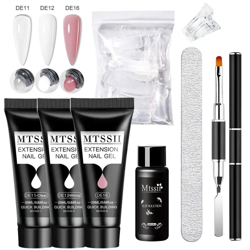 20ml Extension Nail Gel Kit - Quick Building UV/LED Gel Polish Set for Nail Art