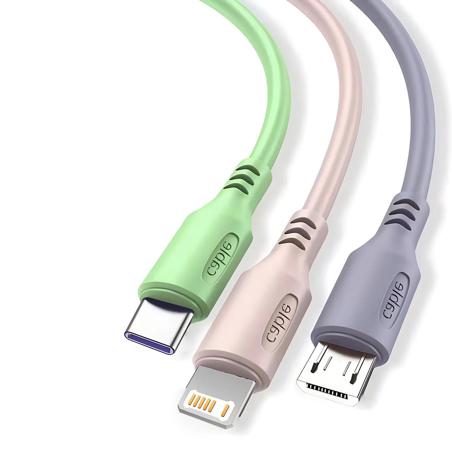3-in-1 Fast Charging Cable - iPhone 15/14/13/12/11 + USB-C + Micro USB | Universal Phone Charger & Data Cable