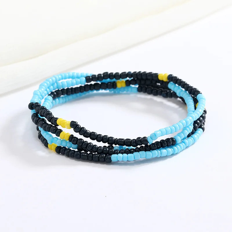 Women's Hand Beaded Glass Body Chain - Elastic Waist Belly Chain Jewelry
