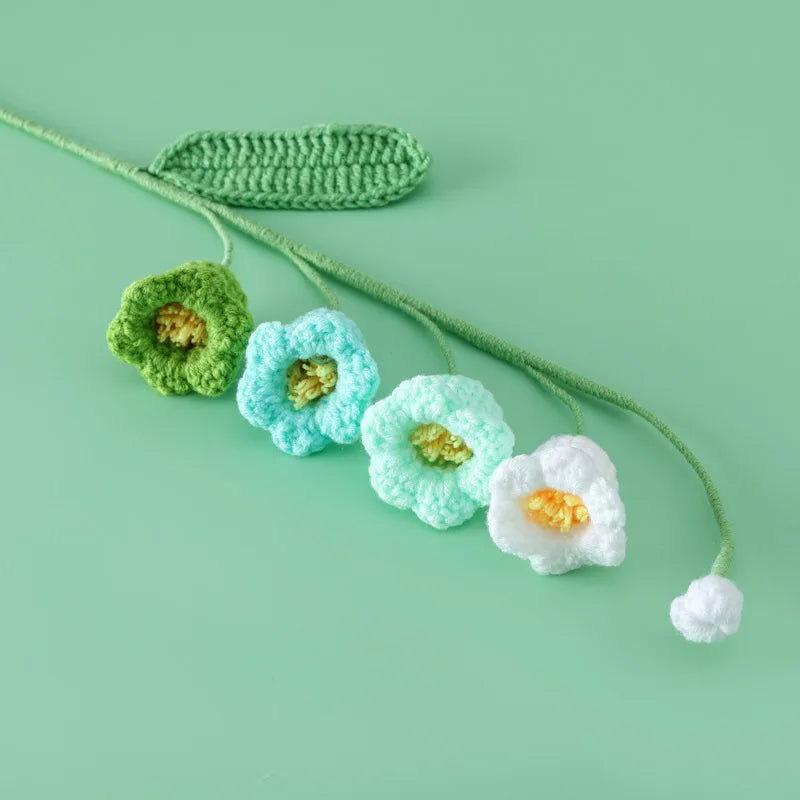 Illuminated Crochet Bell Orchid | Handmade Potted Flower Decoration