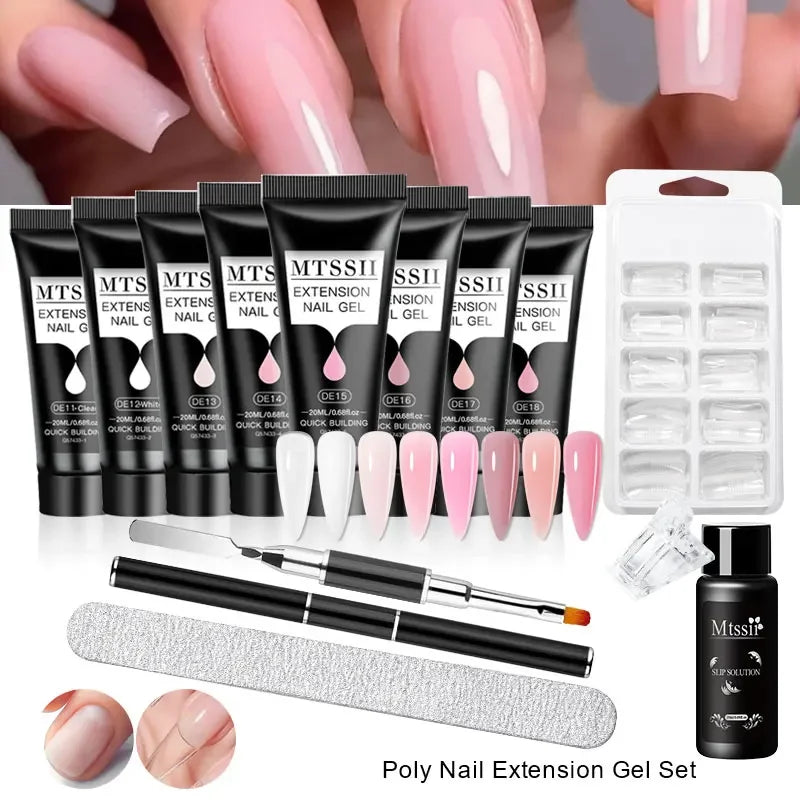 20ml Extension Nail Gel Kit - Quick Building UV/LED Gel Polish Set for Nail Art