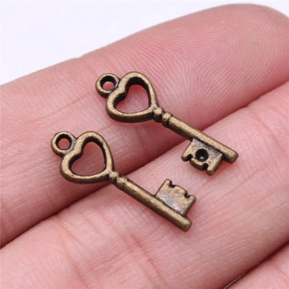 40pcs Irelia Vintage Zinc Alloy Key Charms - Cute Small Metal Pendants for DIY Jewelry Making and Crafts