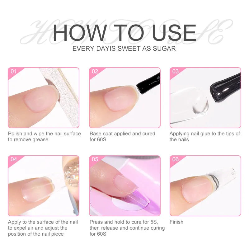Nail Tips Glue Gel 7.5ml - UV Strong Multi-function Gel Polish for False Nails Manicure