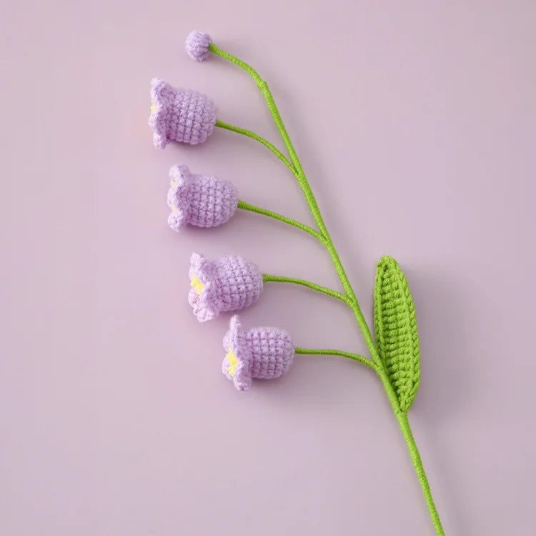 Illuminated Crochet Bell Orchid | Handmade Potted Flower Decoration