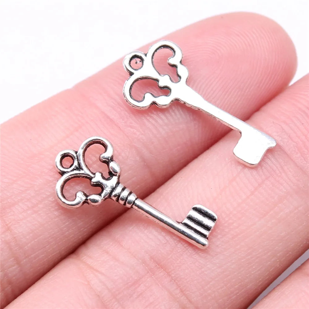 40pcs Irelia Vintage Zinc Alloy Key Charms - Cute Small Metal Pendants for DIY Jewelry Making and Crafts