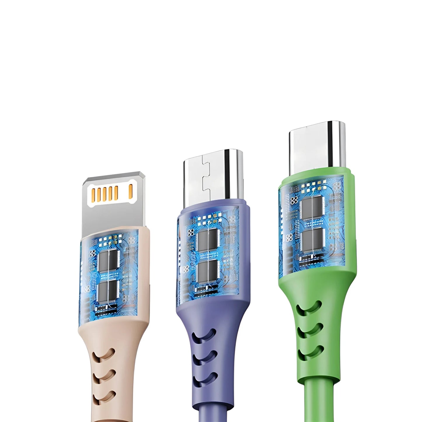 3-in-1 Fast Charging Cable - iPhone 15/14/13/12/11 + USB-C + Micro USB | Universal Phone Charger & Data Cable