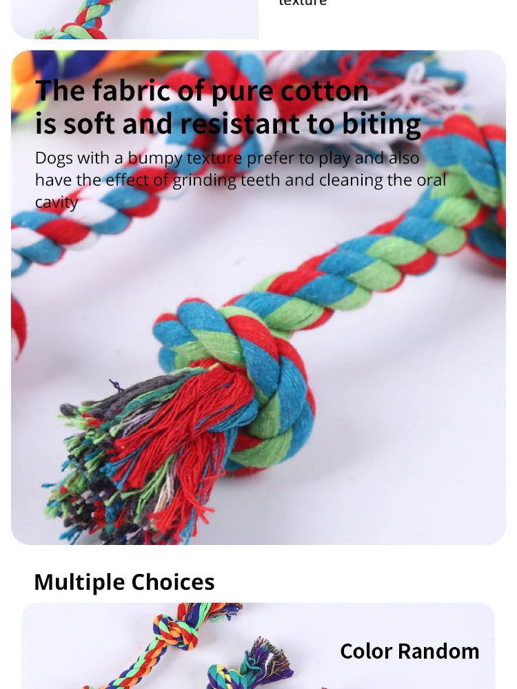 Dog Cotton Rope Chew Toy - Random Color