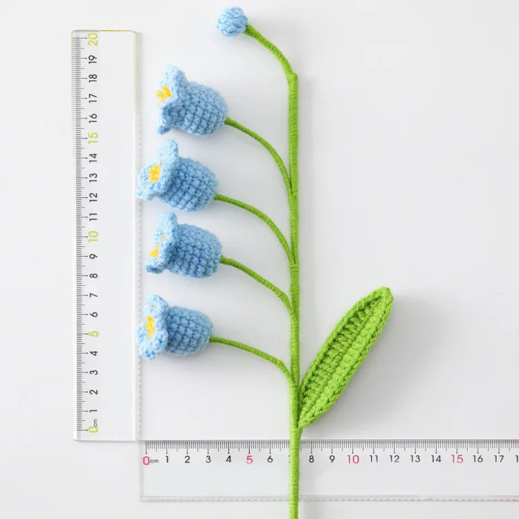 Illuminated Crochet Bell Orchid | Handmade Potted Flower Decoration
